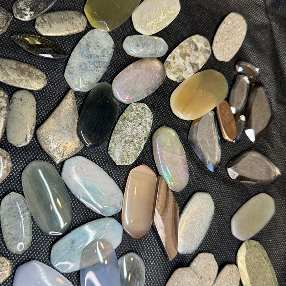 Large lot of gemstones: agate labradorite cabochon marcasite & more - Picture 4 of 6